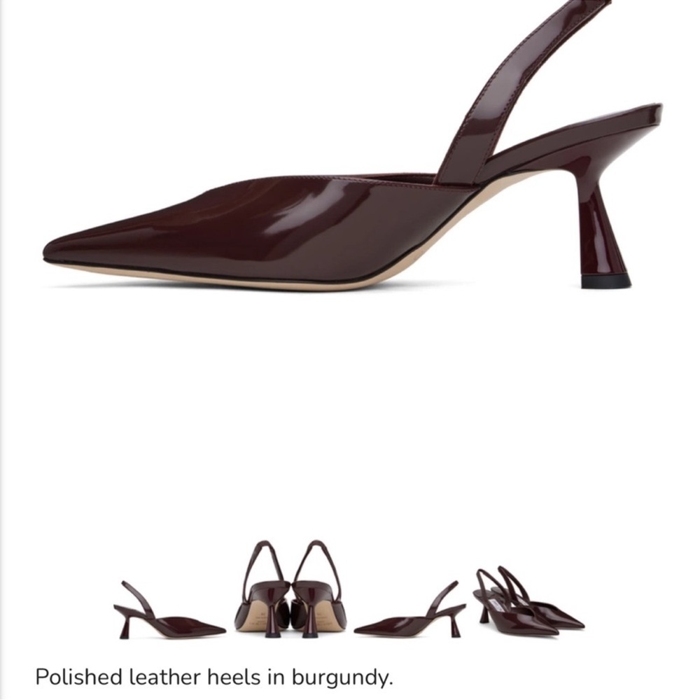 Jimmy Choo Burgundy Leather Slingback Heels